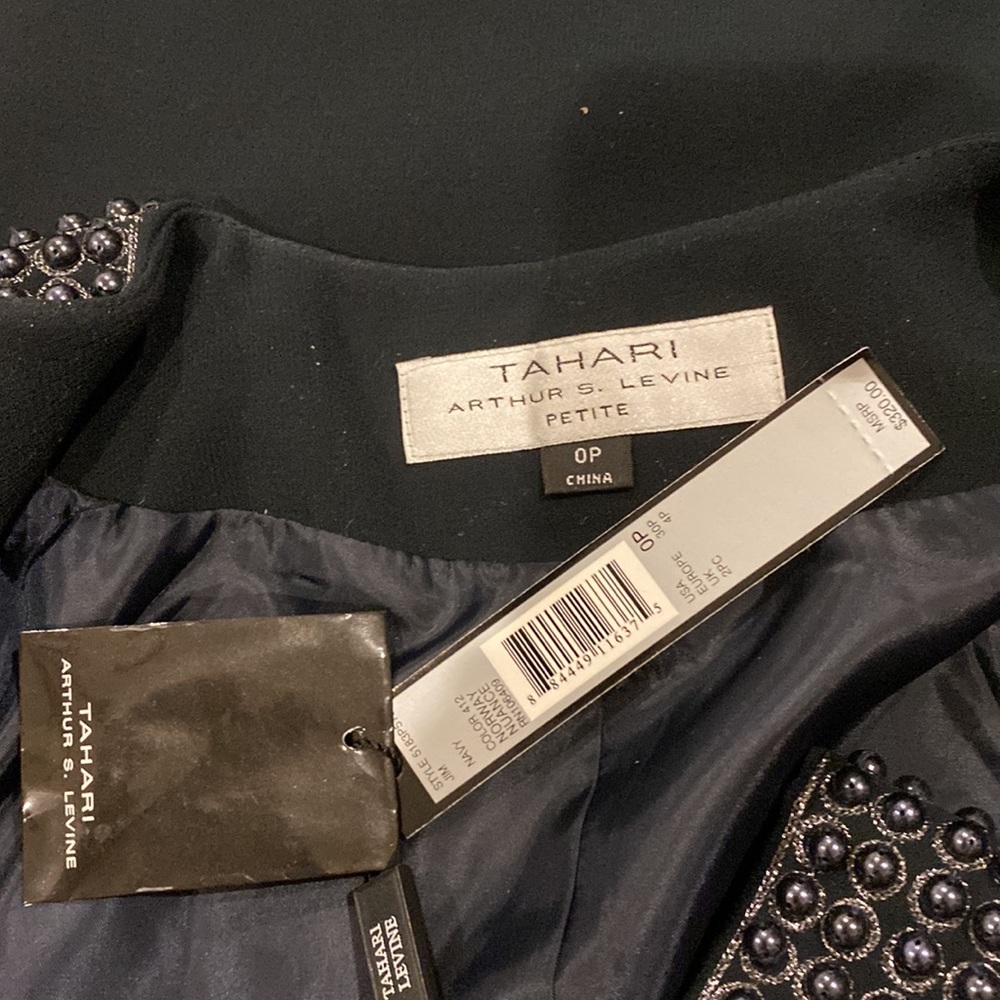 Tahari suit 0P petite navy New - Picture 11 of 12